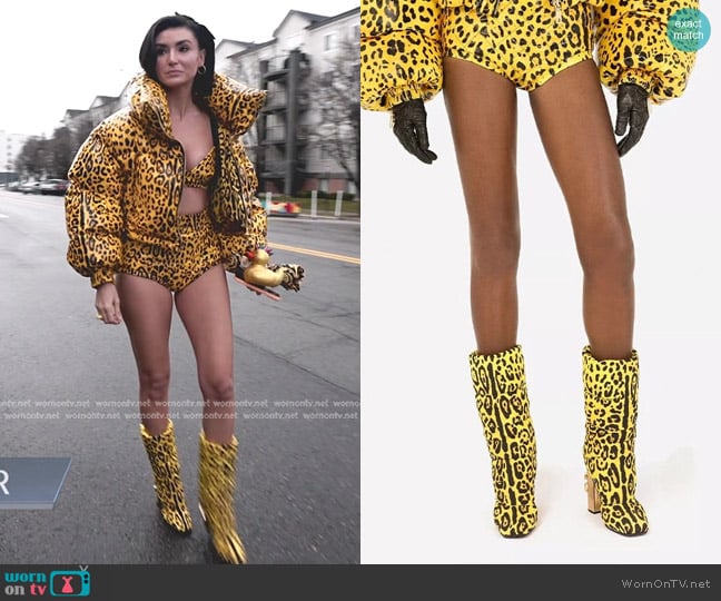 Dolce & Gabbana Leopard Print Quilted Boots worn by Bronwyn Newport on The Real Housewives of Salt Lake City