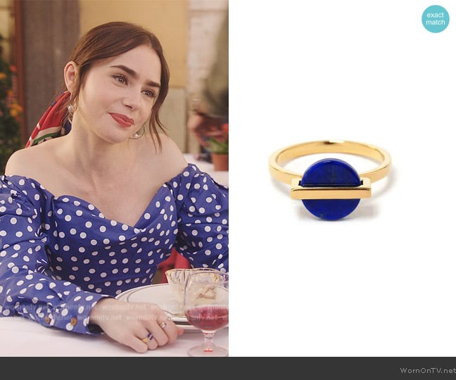 Boneur Paris Eros Lapis Lapis Lazuli La Bague worn by Emily Cooper (Lily Collins) on Emily in Paris