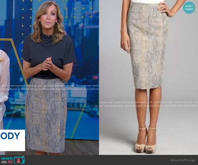 Elie Tahari Gabby Skirt worn by Lara Spencer on Good Morning America