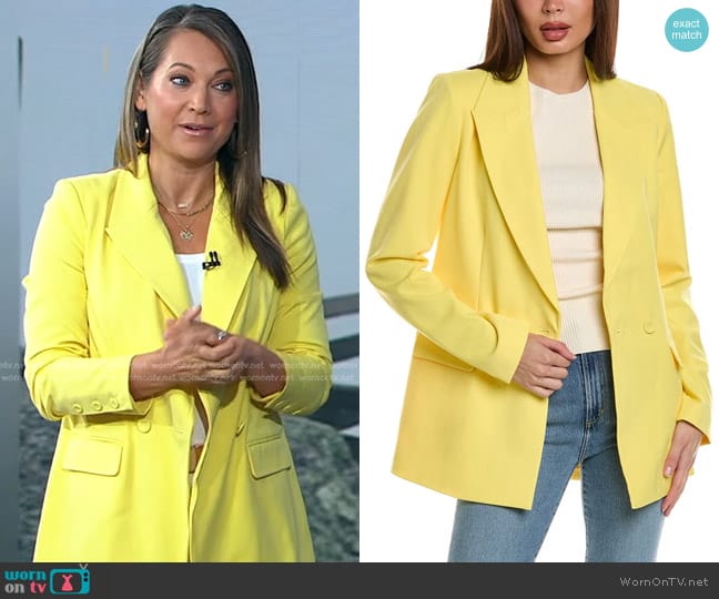 Favorite Daughter The Suits You Blazer in Yellow worn by Ginger Zee on Good Morning America