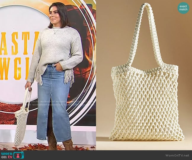 Faherty Sunwashed Market Tote worn by Katie Stilo on Today