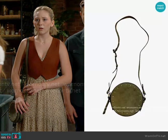 GAP Studded Crossbody worn by Lucy Romalotti (Lily Brooks O’ Briant) on The Young and the Restless