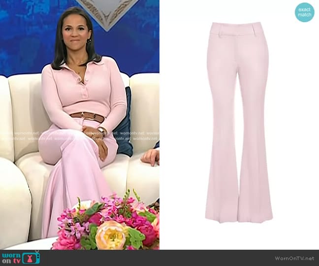 Gabriela Hearst Rhein Pant in Blush Wool worn by Laura Jarrett on Today