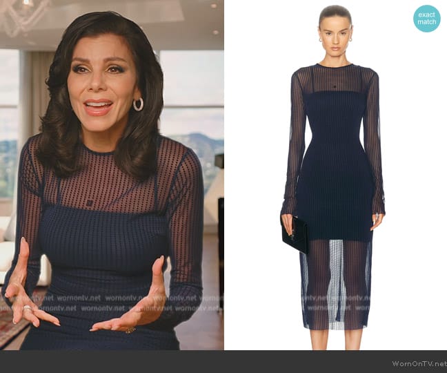 Givenchy Tulle Sheer Midi Dress with Polka-Dot Detail worn by Heather Dubrow on The Real Housewives of Orange County