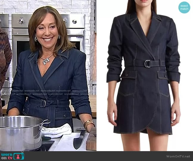 Cinq a Sept Jenessa Belted Denim Blazer Dress worn by Elizabeth Heiskell on Today