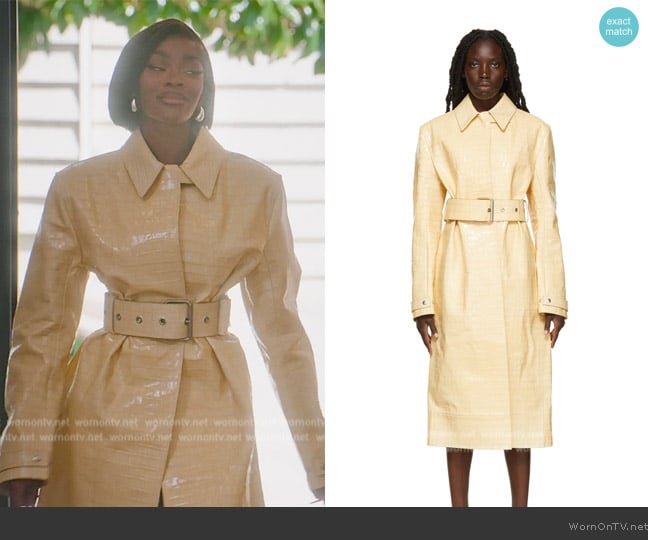 Kwaidan Editions Croc Belted Coat worn by Chelsea Lazkani on Selling Sunset