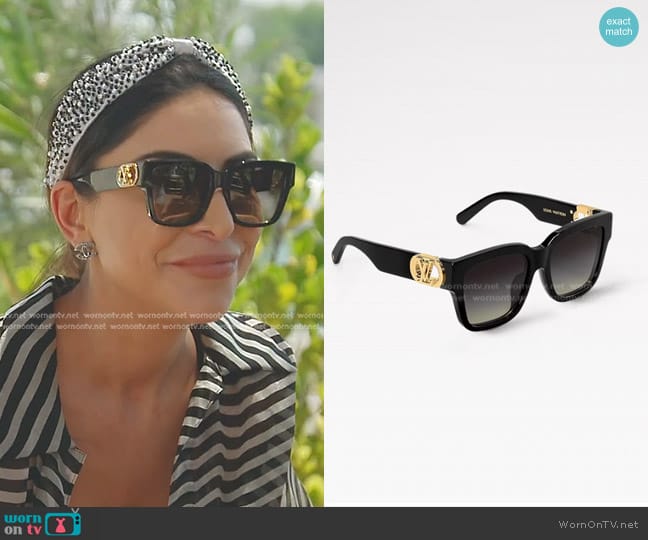 Louis Vuitton LV Link PM Square Sunglasses Z1566W worn by Taleen Marie (Taleen Marie) on The Real Housewives of Dubai