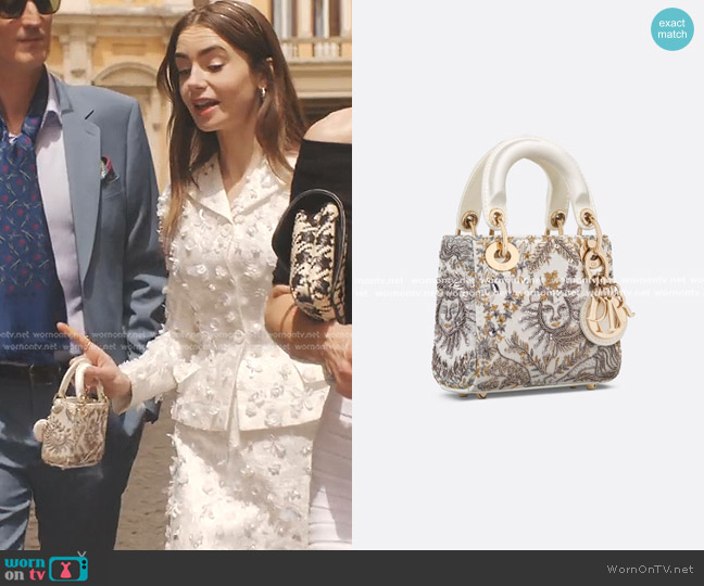 Dior Lady Dior Micro Bag worn by Emily Cooper (Lily Collins) on Emily in Paris