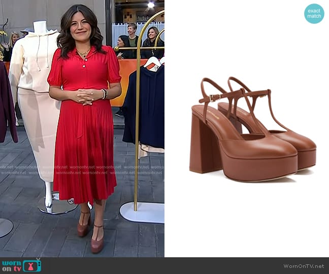 Larroudé Pixie Ankle Strap Platform Pump worn by Adrianna Barrionuevo Brach on Today