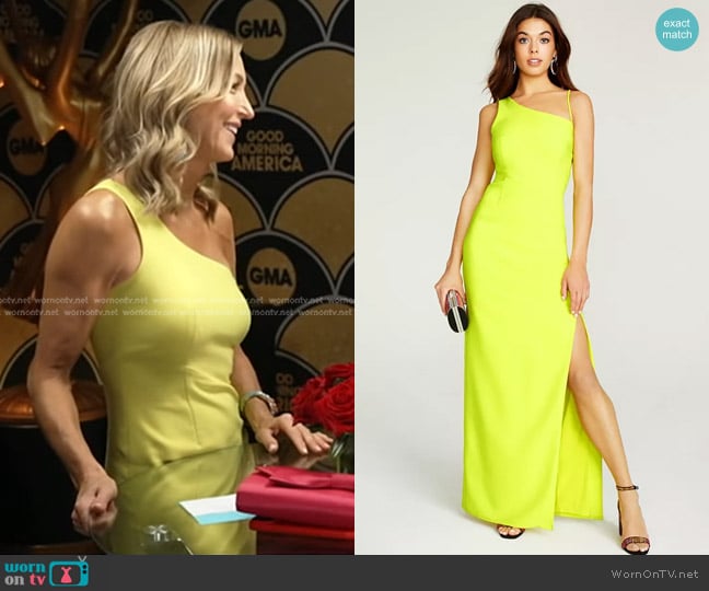 Laundry by Shelli Segal Luxe Stretch Crepe Gown worn by Lara Spencer on Good Morning America