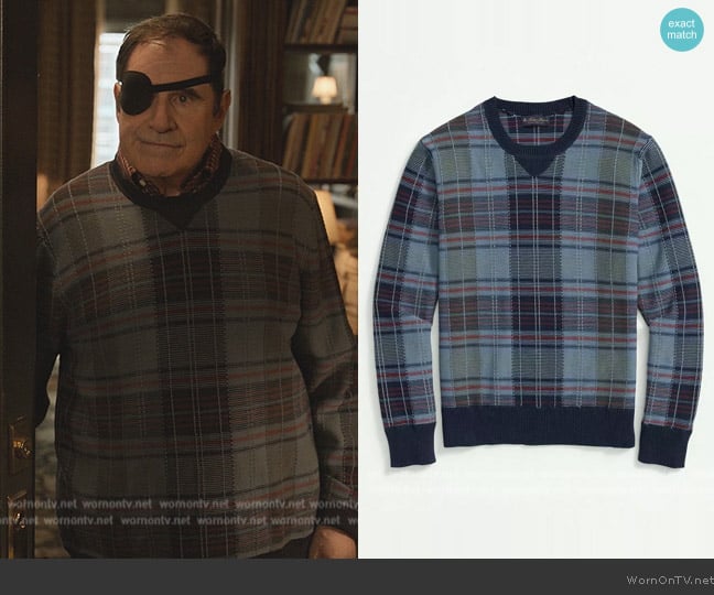 Brooks Brothers Madras Garment-Washed Cotton Sweater worn by Joe (Vince Fish) on Only Murders in the Building