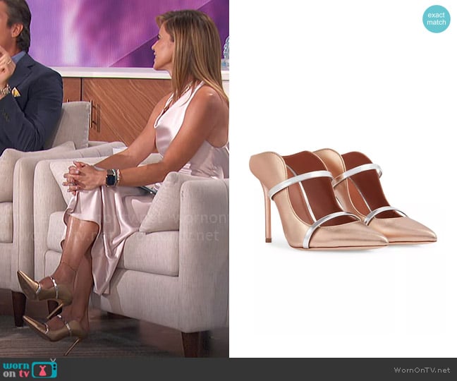 Malone Souliers Maureen Leather Mules worn by Natalie Morales on The Talk