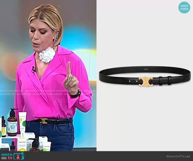 Celine Medium Triomphe Belt in Taurillon Leather Black worn by Jill Martin on Today