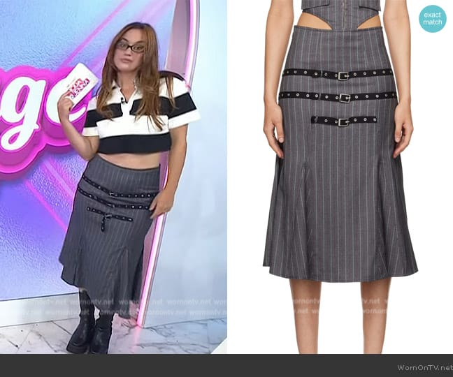  Gray Gaudi Midi Skirt Miaou worn by Hannah Berner on Today