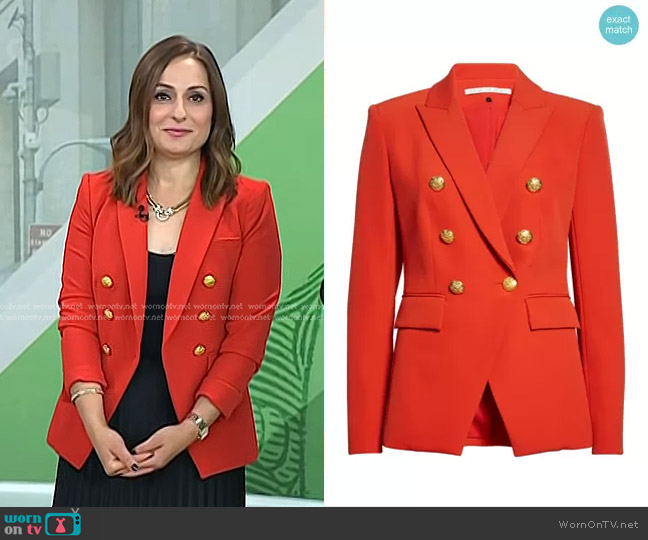 Veronica Beard Miller Dickey Jacket in Flame Red worn by Farnoosh Torabi on Today