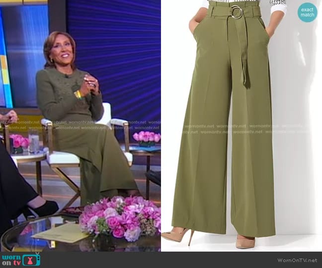 New York & Company Paperbag-Waist Palazzo Pant worn by Robin Roberts on Good Morning America