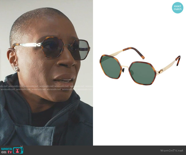 Ovvo Mona Hexagon Sunglasses in Light Tortoise worn by Henrietta Wilson (Aisha Hinds) on 9-1-1