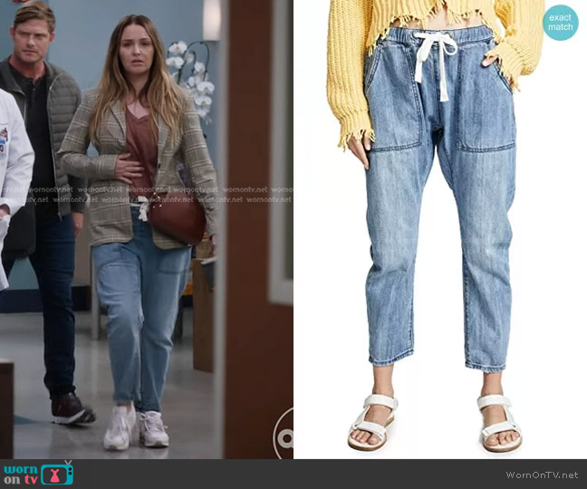 One Teaspoon Shabbies Drawstring Boyfriend Jeans worn by Jo Wilson (Camilla Luddington) on Greys Anatomy