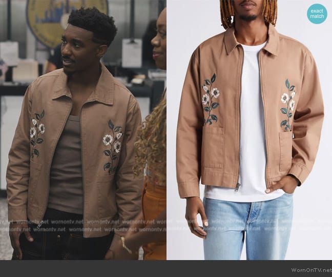 PacSun Floral Embroidered Cotton Jacket worn by Jazz (Jordan L. Jones) on Bel-Air