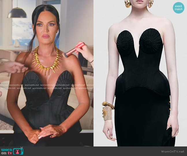 Schiaparelli Peplum Corset Bustier worn by Lisa Barlow on The Real Housewives of Salt Lake City