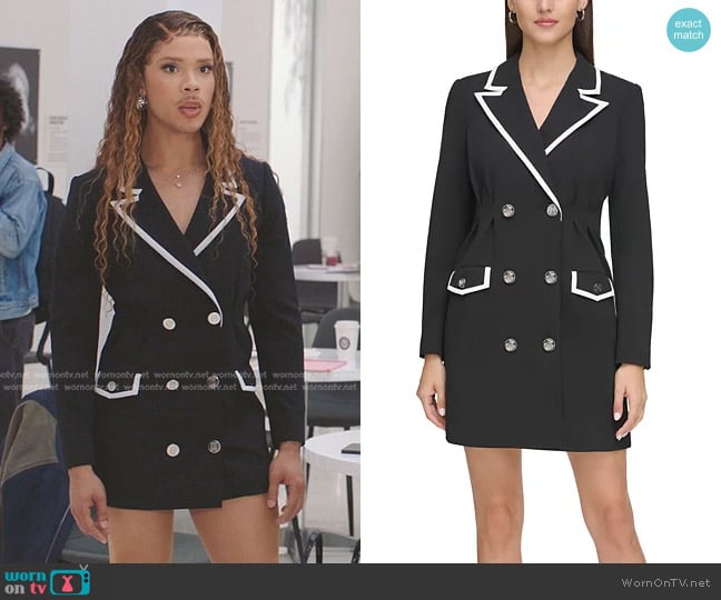 Karl Lagerfeld Blazer Dress worn by Nathanial Hardin (Rhoyle Ivy King) on All American Homecoming