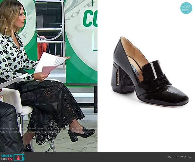 Prada Block Heel Loafer Pump worn by Savannah Guthrie on Today