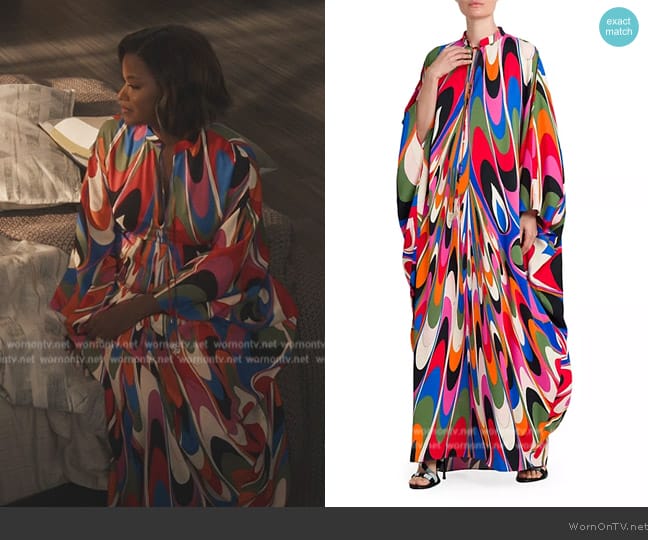 Pucci Oversized Printed Caftan worn by Vivian Banks (Cassandra Freeman) on Bel-Air