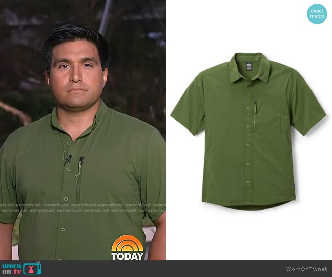 REI Co-op Trailmade Shirt in Green worn by George Solis on Today