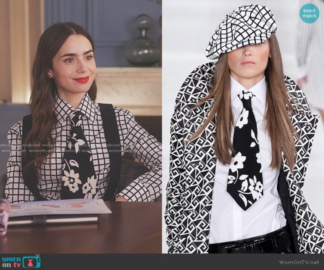 Ralph Lauren Spring 2014 Ready-to-Wear Collection worn by Emily Cooper (Lily Collins) on Emily in Paris