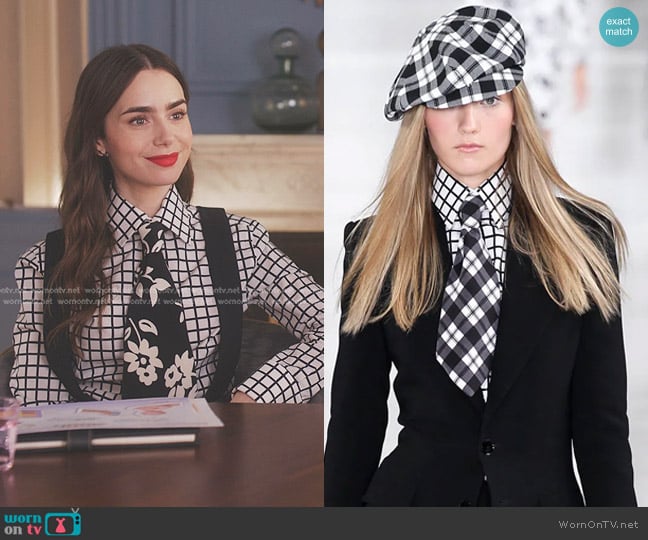 Ralph Lauren Spring 2014 Ready-to-Wear Collection worn by Emily Cooper (Lily Collins) on Emily in Paris