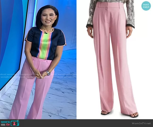 Reiss Bonnie Wide Leg Pleat Front Trousers worn by Vicky Nguyen on Today