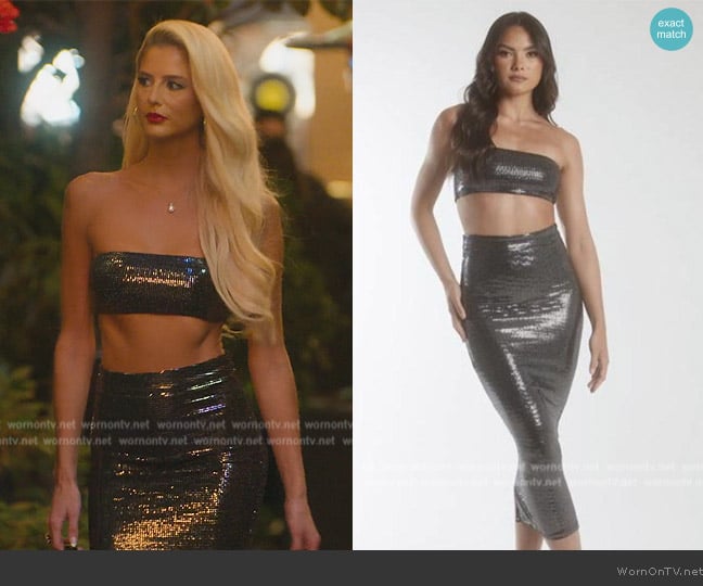 SLA the Label Tube Top and Skirt Set worn by Emma Hernan on Selling Sunset