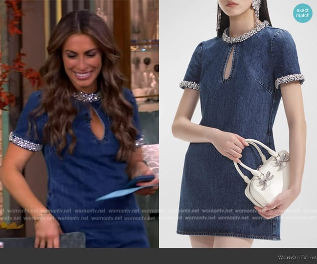 Self Portrait Crystal-embellished denim minidress worn by Alyssa Farah Griffin on The View