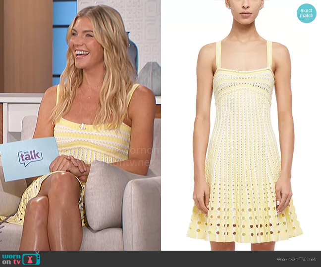 Simkhai Franklin Mini Dress in Sulfur worn by Amanda Kloots on The Talk