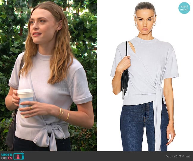 Simkhai Hudson Wrap Sweater worn by Claire Grace (Hayley Erin) on The Young and the Restless