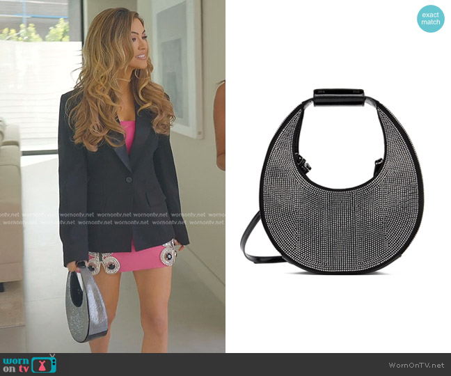 Staud Mini Moon Crystal Handbag worn by Chrishell Stause on Selling Sunset