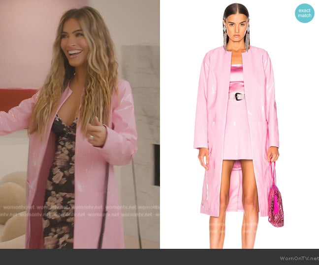 Staud Liam Trench Coat worn by Chrishell Stause on Selling Sunset