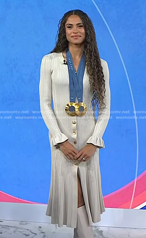 Sydney McLaughlin-Levrone's ribbed button front dress on Today