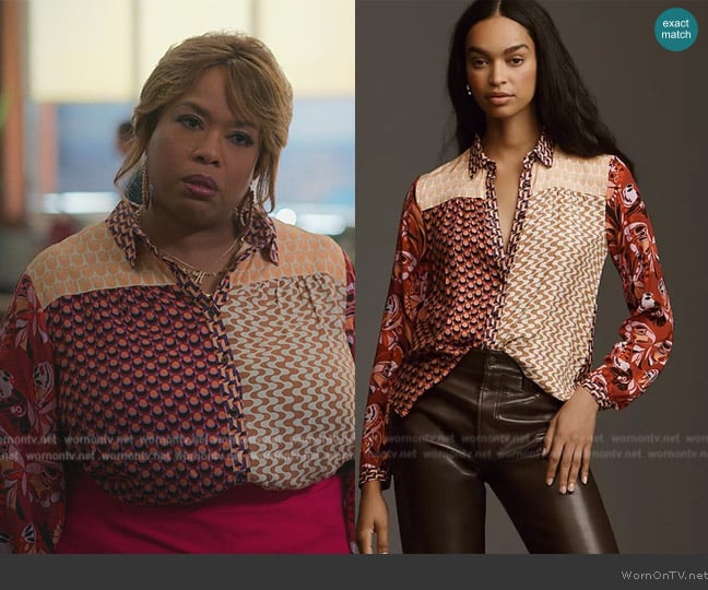 Maeve The Paz Buttondown Shirt worn by Krystal Walters (Angela Grovey) on Reasonable Doubt