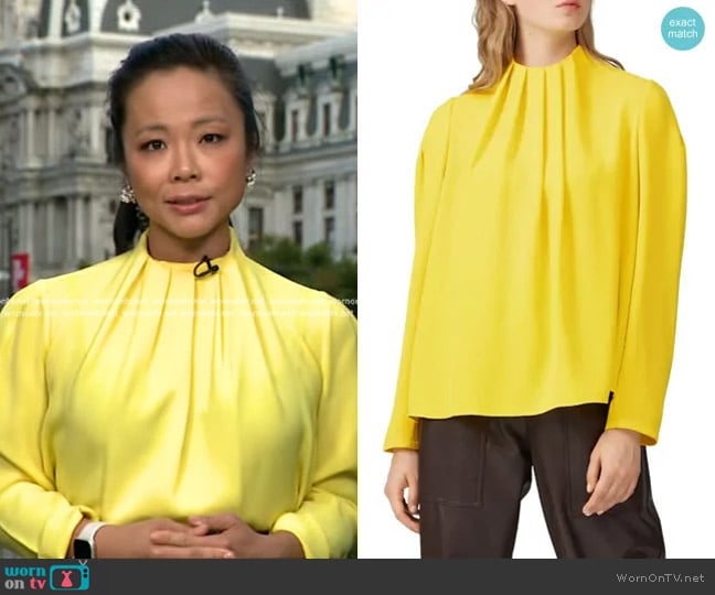 Tibi Esme Top worn by Weijia Jiang on CBS Evening News