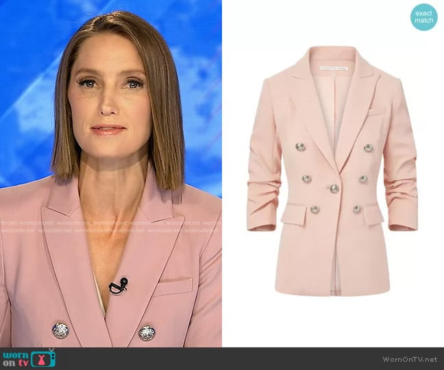 Veronica Beard Tomi Dickey Jacket in Ballet Pink worn by Kayna Whitworth on Good Morning America