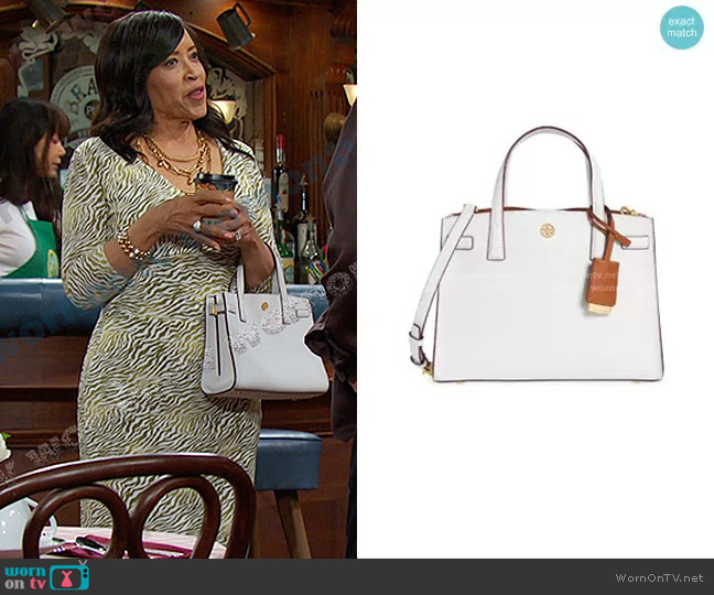 Tory Burch Small Walker Satchel worn by Paulina Price (Jackée Harry) on Days of our Lives