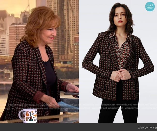 Diane von Furstenberg Trillian Knit Jacquard Jacket worn by Joy Behar on The View