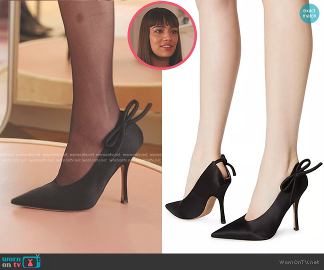 Valentino Garavani Nite-Out Bow Pumps worn by Genevieve (Thalia Besson) on Emily in Paris