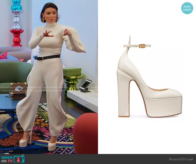 Valentino Garavani Tan-Go Platform Pumps worn by Bronwyn Newport on The Real Housewives of Salt Lake City