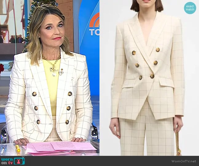 Veronica Beard Charleston Dickey Jacket in Ecru Deep Ochre worn by Savannah Guthrie on Today