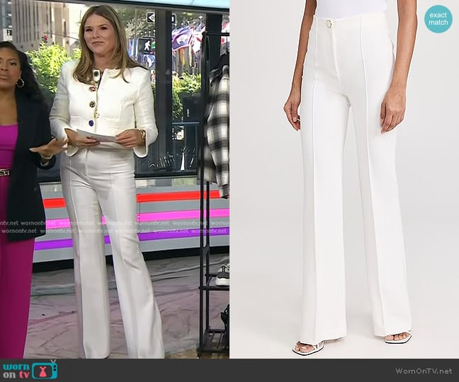 Veronica Beard Judy Pants in Off-White  worn by Jenna Bush Hager on Today