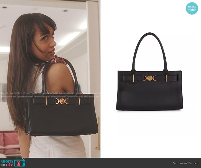 Versace Medusa 95 Large Tote Calf Leather worn by Genevieve (Thalia Besson) on Emily in Paris