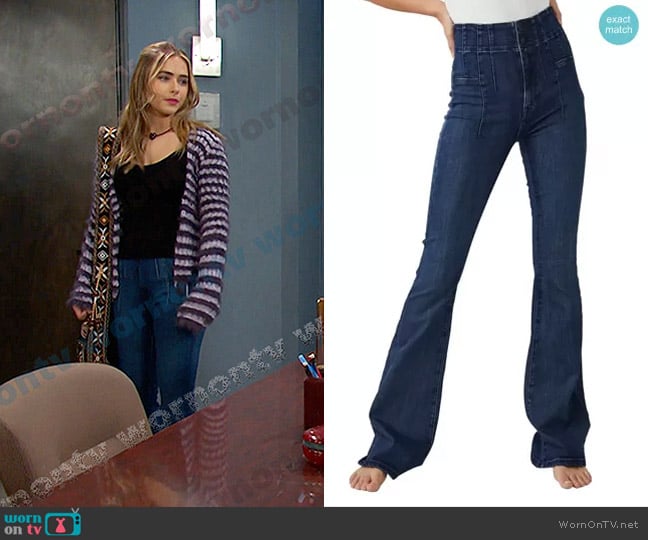 We The Free Jayde Flare Jeans in Night Sk worn by Holly Jonas (Ashley Puzemis) on Days of our Lives