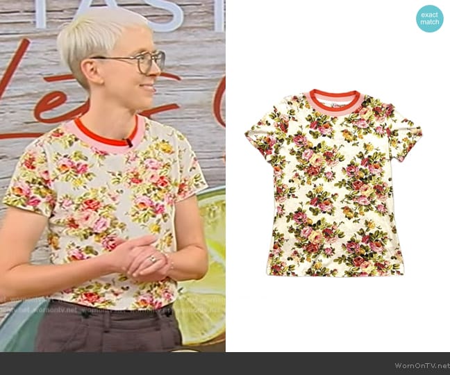 Zimmermann Floral Print Crew Neck T-Shirt worn by Lish Steiling on Tamron Hall Show